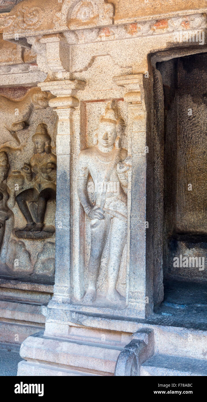 Alten hinduistischen Erbes Felszeichnungen Tempel in Mahabalipuram (Mamallapuram), Kancheepuram Bezirk, Chennai, Tamil Nadu, Südindien Stockfoto