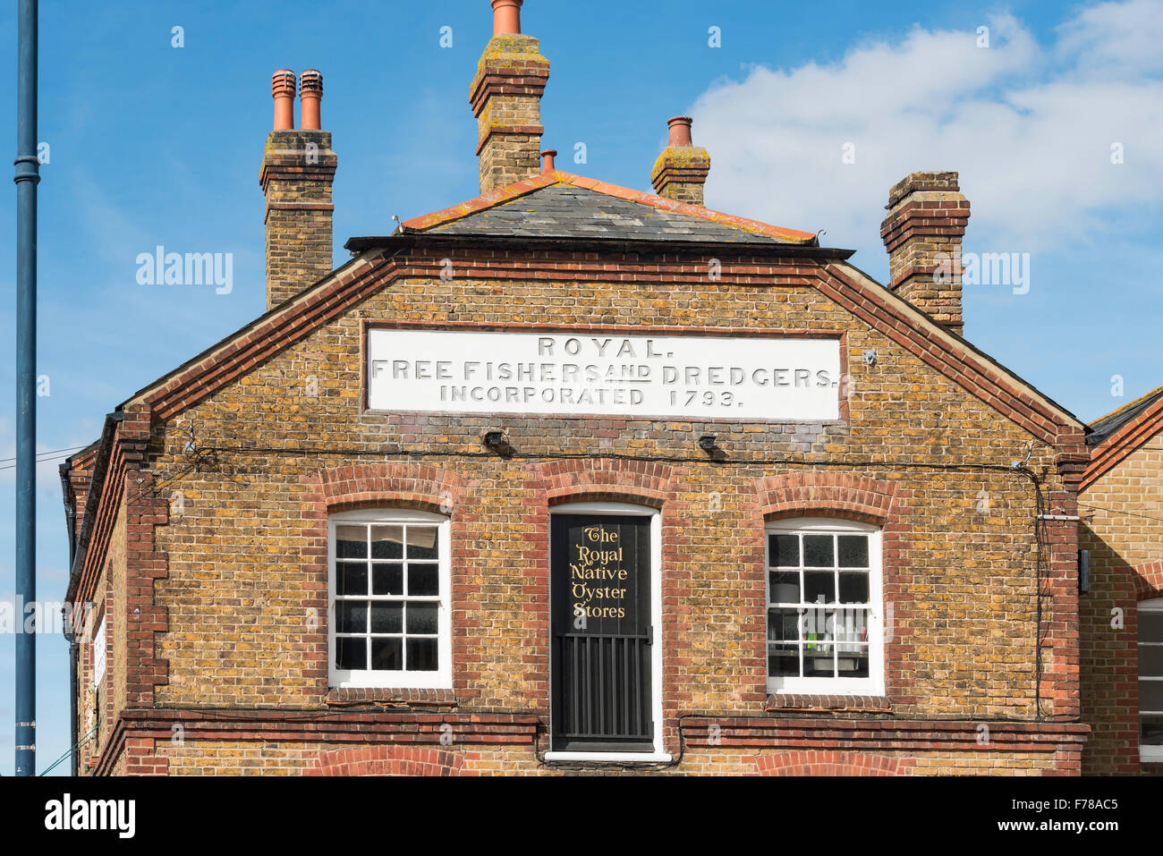 Royal Native Oyster Store, Deich, Whitstable Hafen, Whitstable, Kent, England, Vereinigtes Königreich Stockfoto