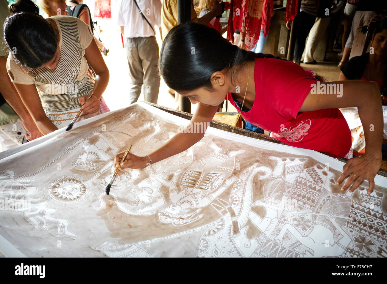 Sri Lanka - Matale, Batik workshop Stockfoto