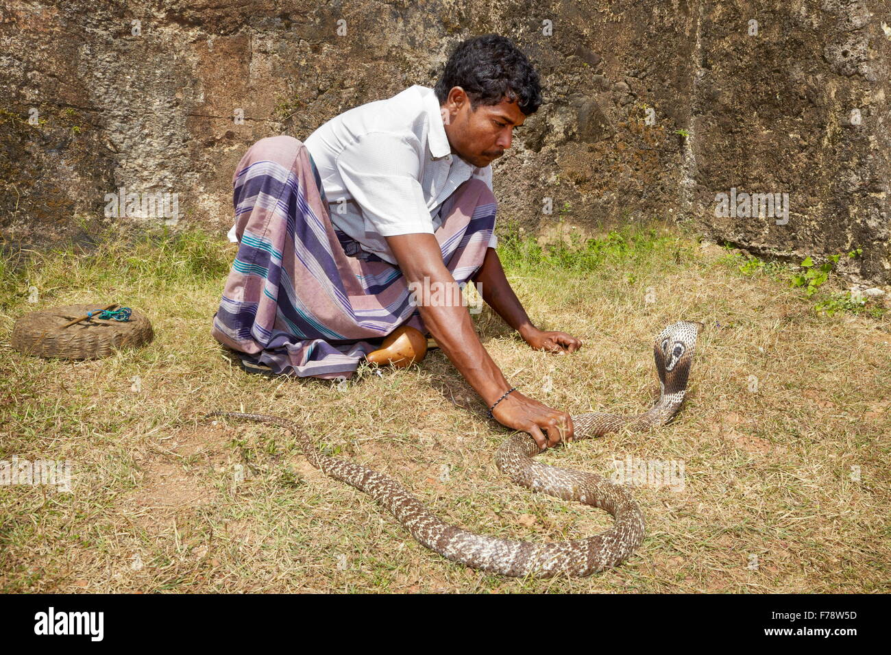 Sri Lanka - Galle, Schlangenbeschwörer Stockfoto