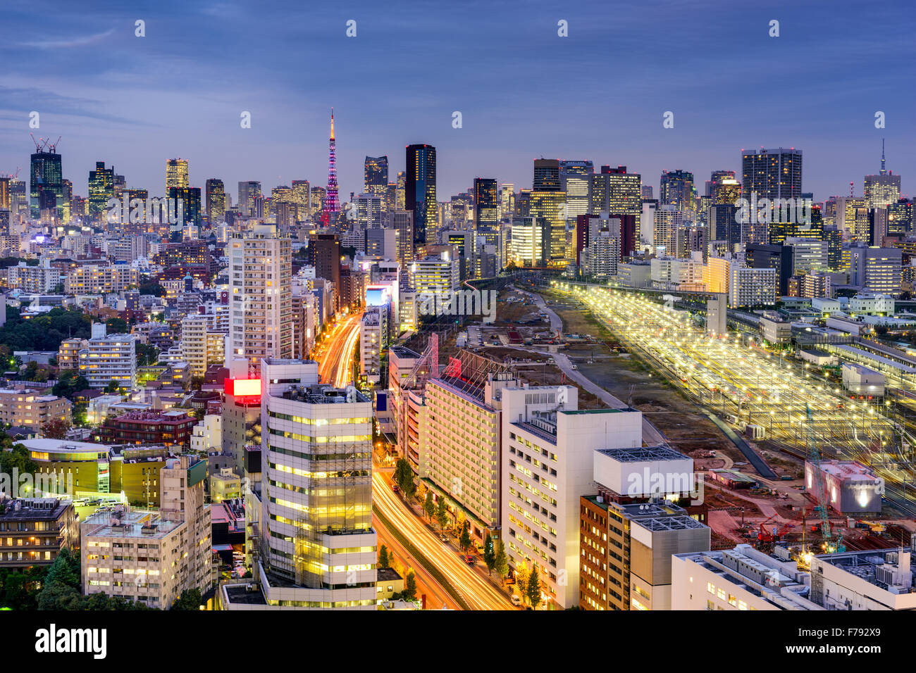 Tokyo, Japan Stadtbild über Shinagawa. Stockfoto