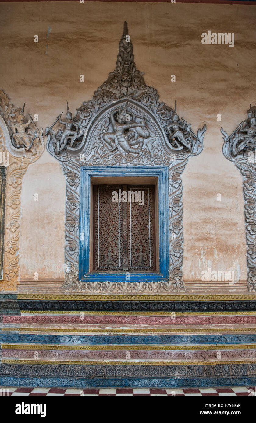 Tempel-Kunst an der Wat Bo, Siem Reap, Kambodscha Stockfoto