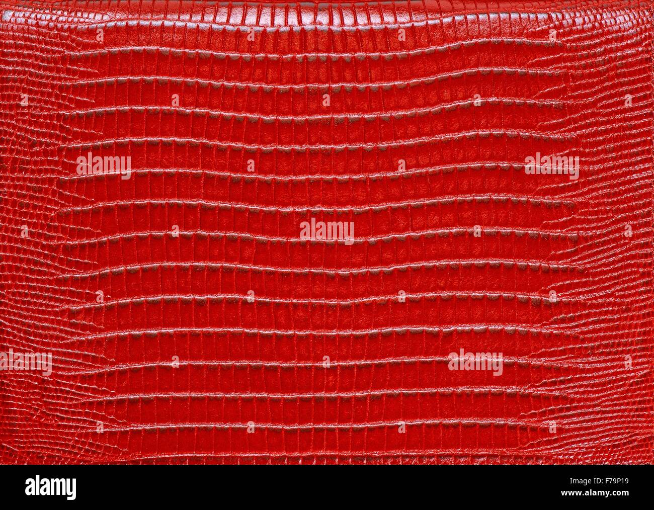 Textur aus echtem Leder rot, Hintergrund Stockfoto