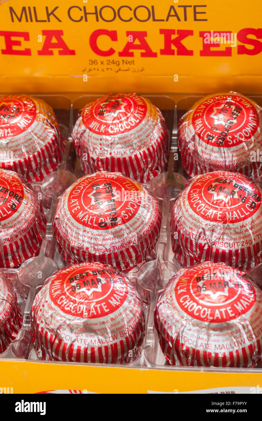 Tunnocks Schaumküsse produziert ein Schokolade gedeckte Marshmallow-Keks von Tunnocks Familie Bäcker Sitz in Uddingston, Schottland Stockfoto