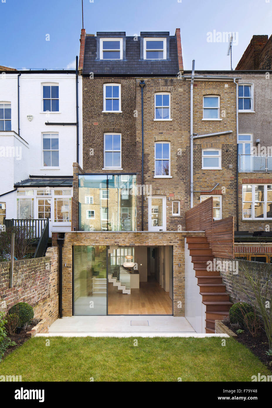 Außenseite des modernen Einfamilienhaus, London 2012, Design von de Rosee Sa Stockfoto