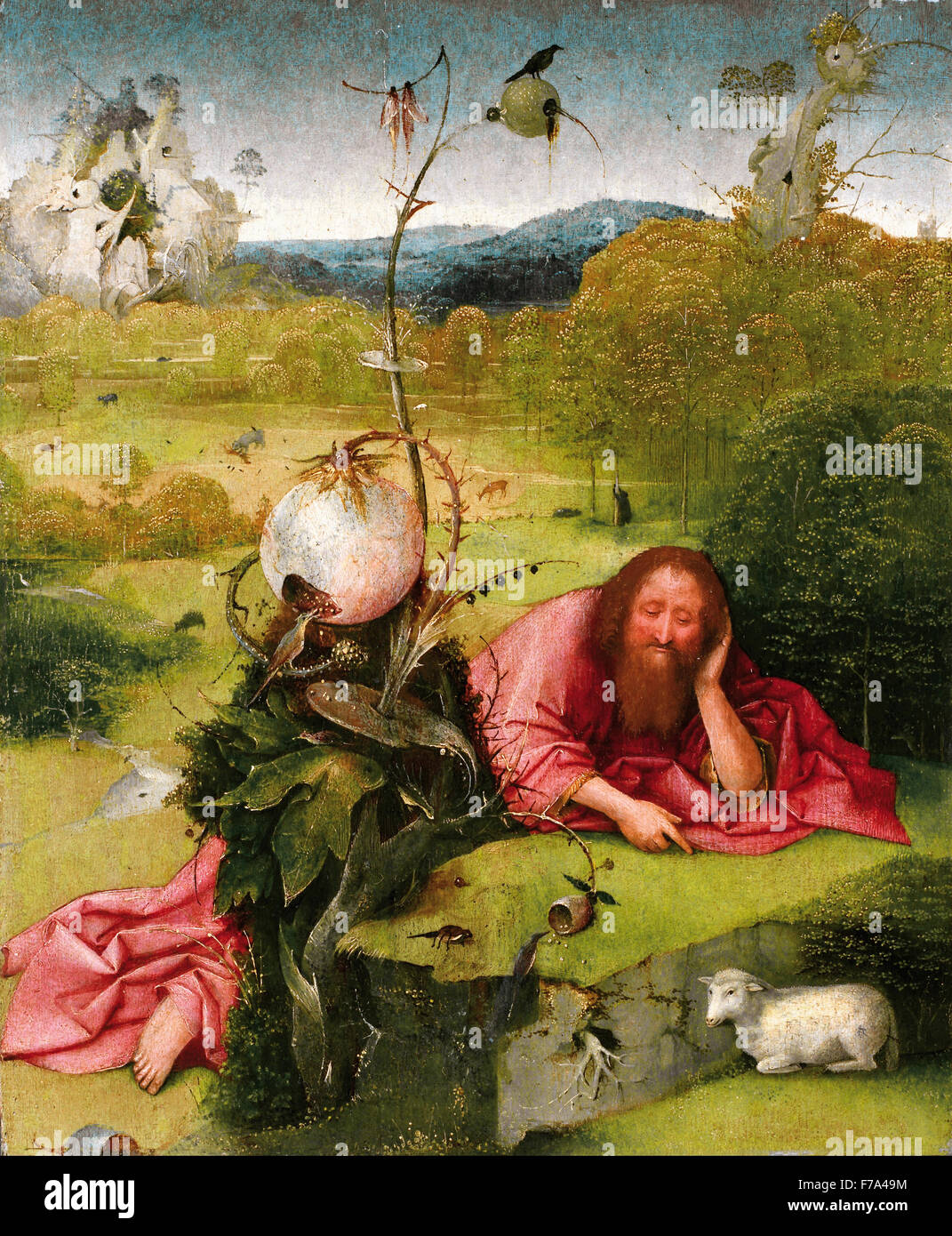 Hyeornimus Bosch - Hl. Johannes der Täufer in der Wüste Stockfoto