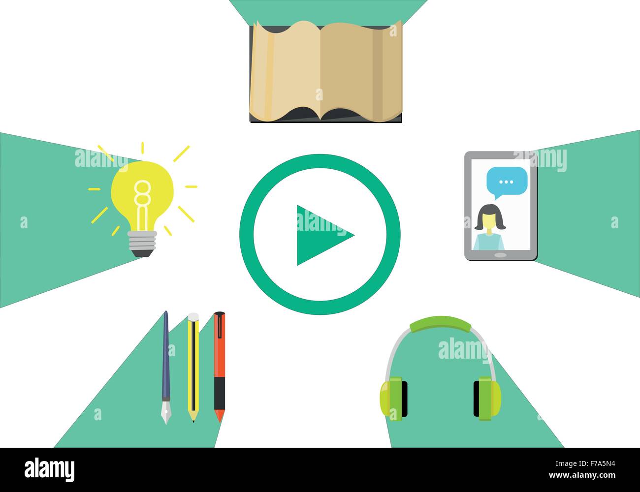 E-Learning Konzeptstudie online machen Idee-Vektor-illustration Stock Vektor