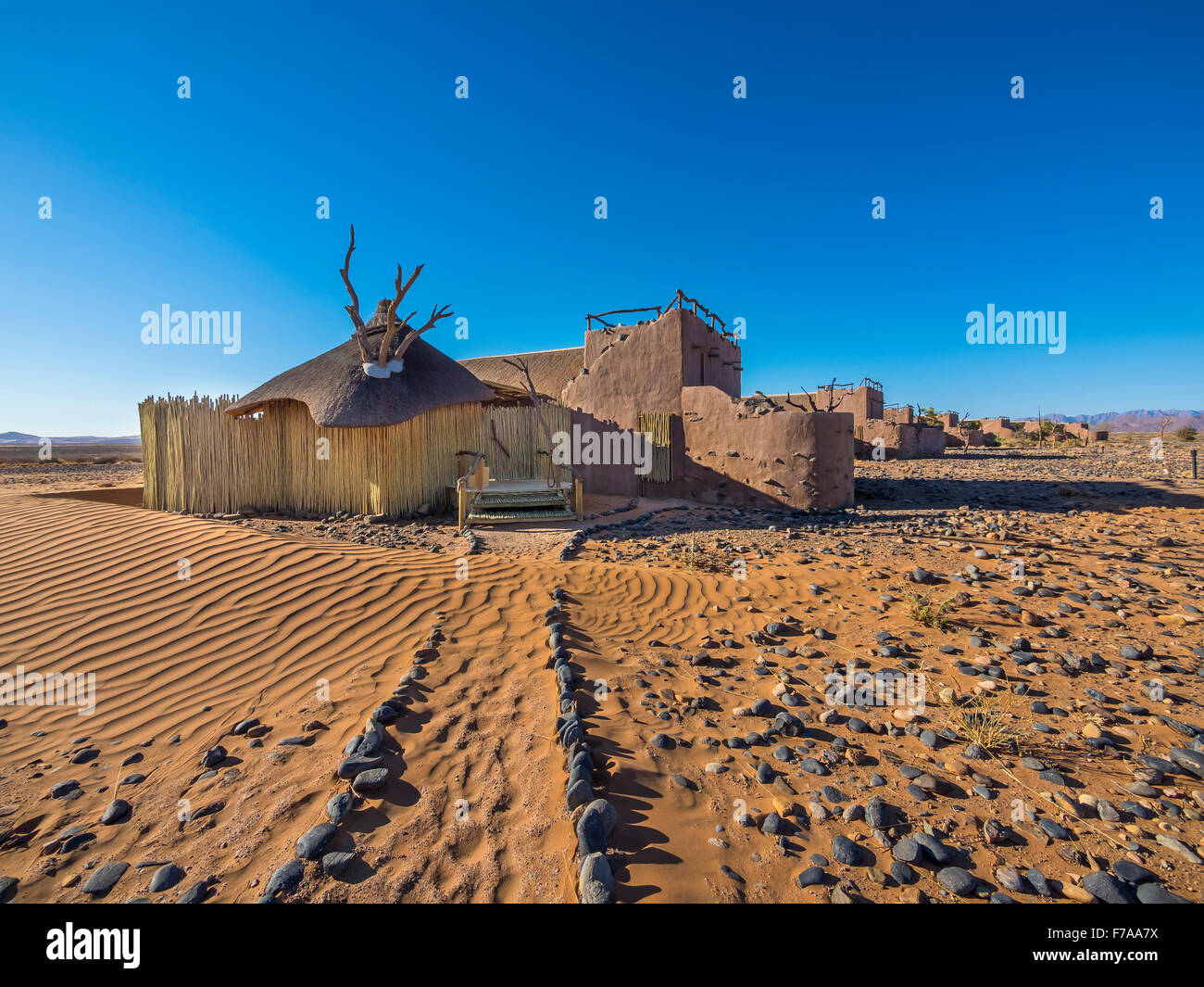 Little Kulala Lodge, Kulala Wilderness Reserve, Namib-Wüste, Hardap Region, Namibia Stockfoto