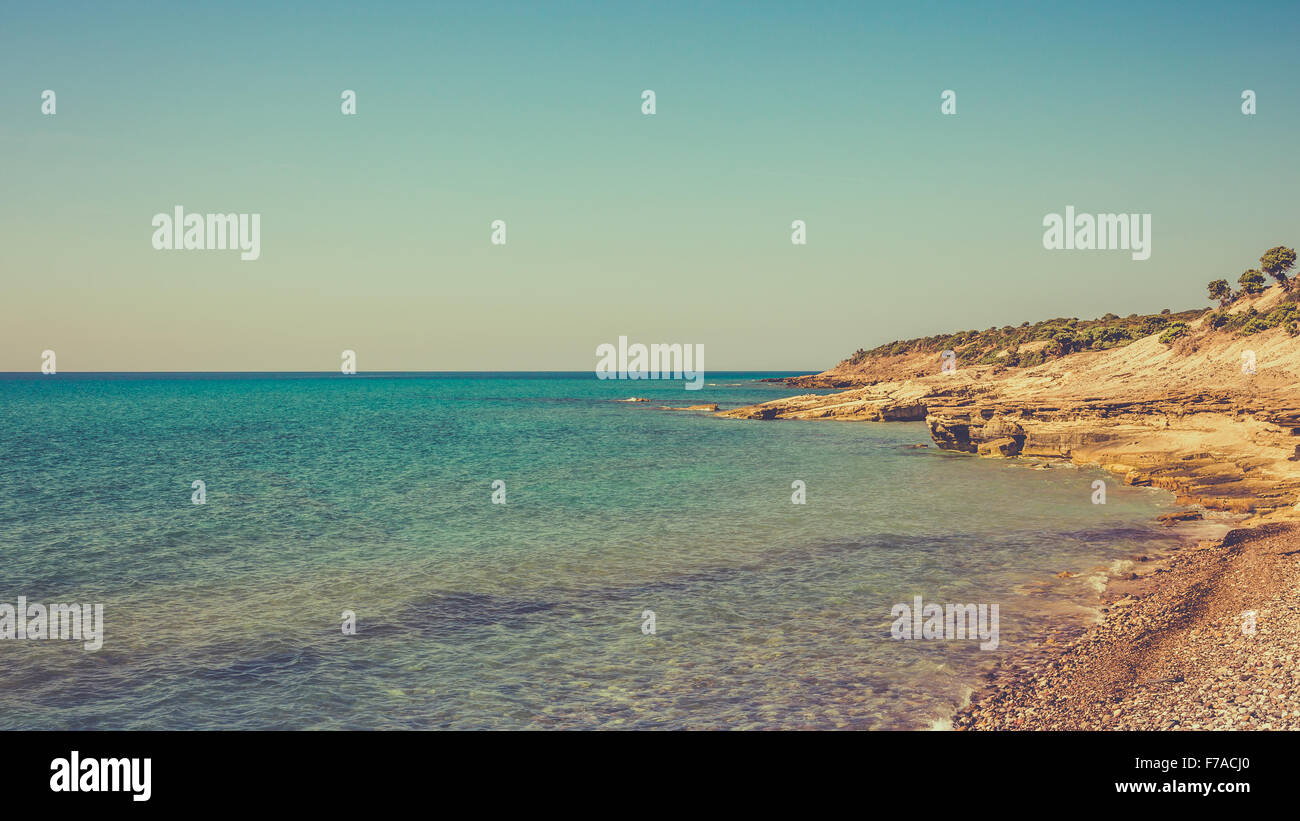 Griechische Küste und Ägäischen Meer auf der Insel Kos Stockfoto