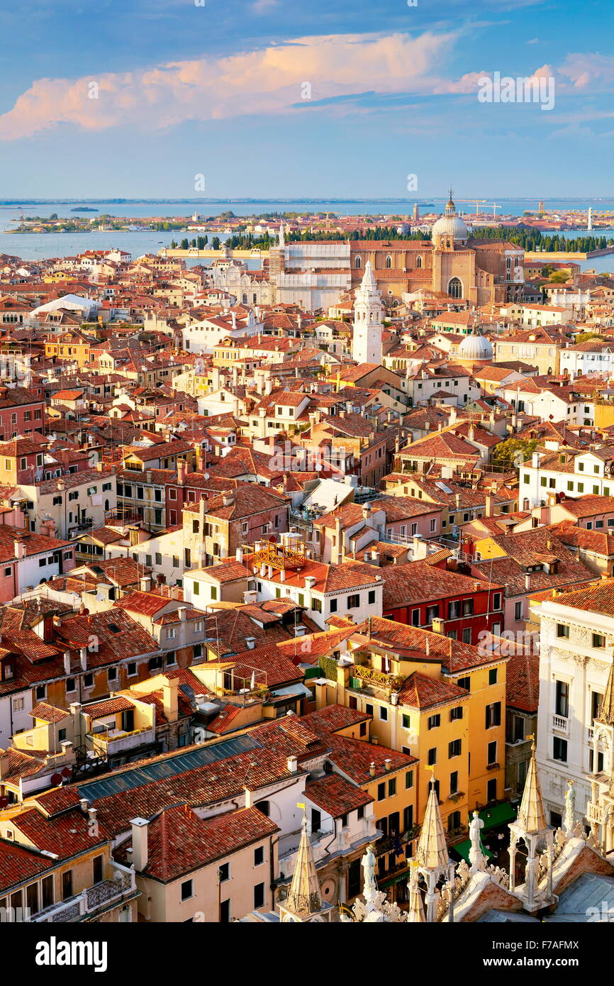 Verbunden Blick auf Venedig - Blick vom Campanile Bell Tower Venedig, Italien Stockfoto