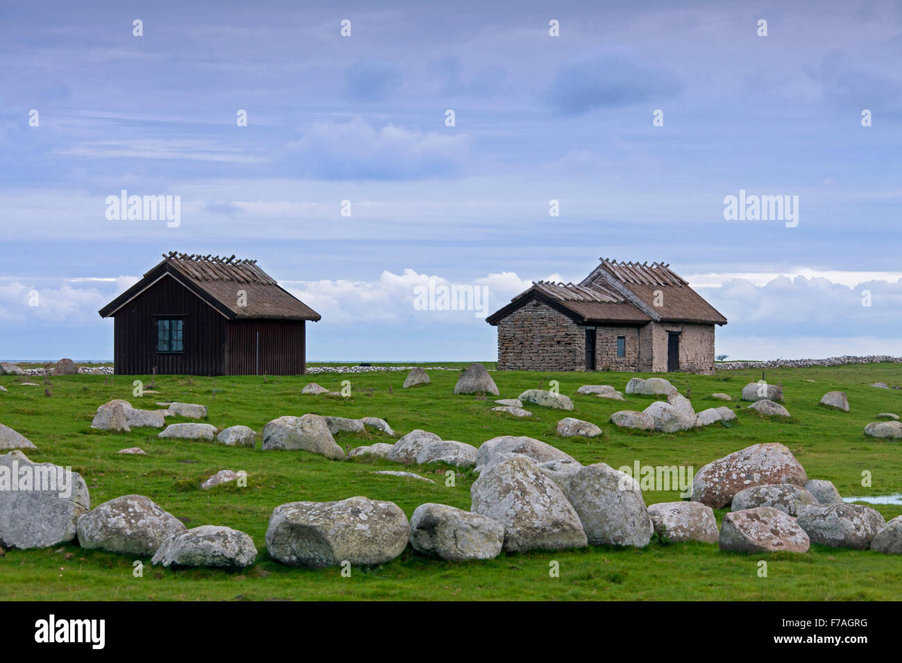 Valfrid Hahns Fischerhütten am Ottenby, Oeland / Öland, Schweden Stockfoto