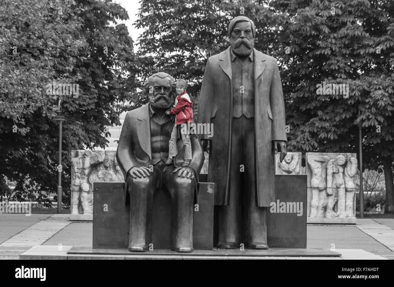 Marx-Engels-Forum: das Denkmal für Marx und Engels (Berlin) Stockfoto