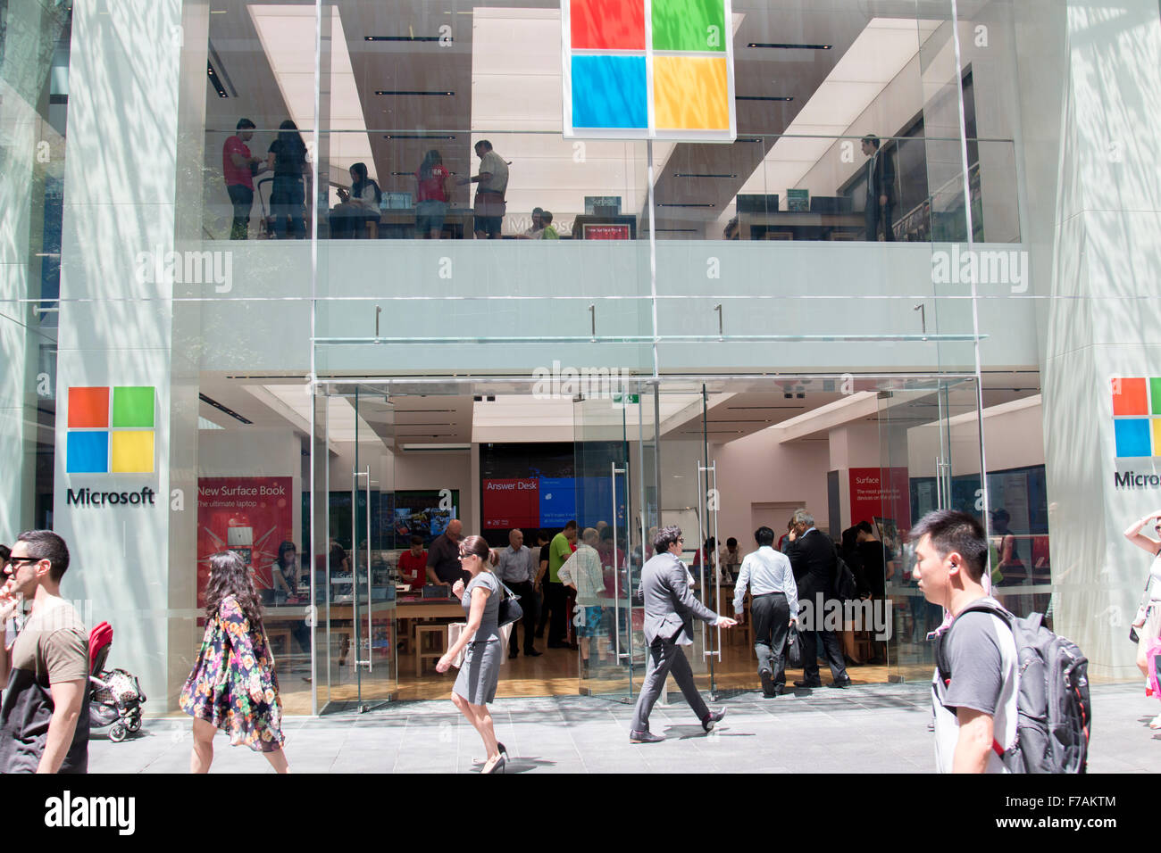 Microsoft Flagship-Store in der Pitt Street, Sydney, Australien Stockfoto