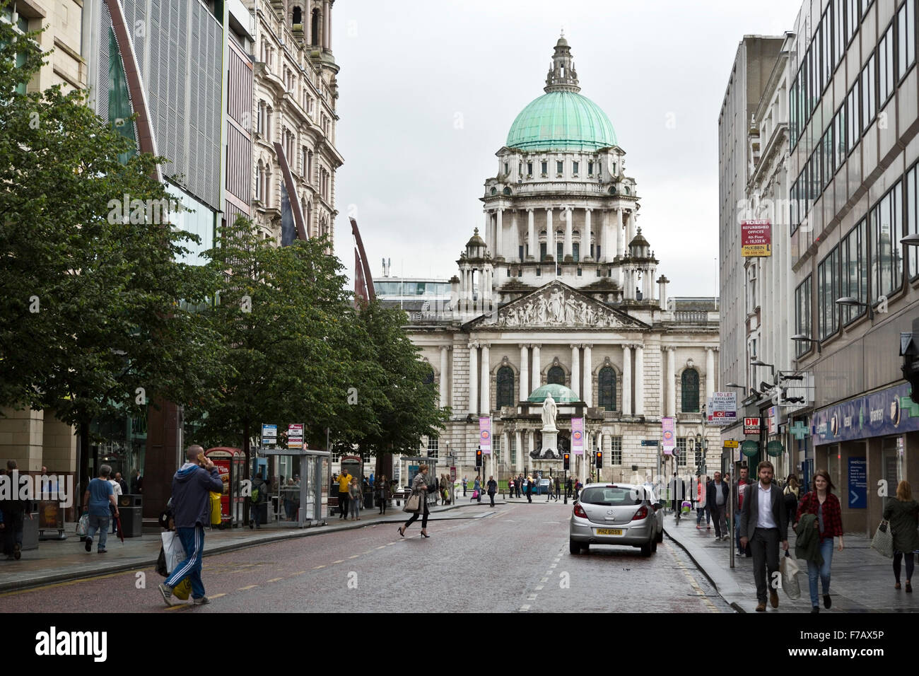 Der Belfast City Hall bürgerlichen Gebäude von Belfast City Council, Donegall Square, Belfast, Grafschaft Antrim, Nordirland Stockfoto
