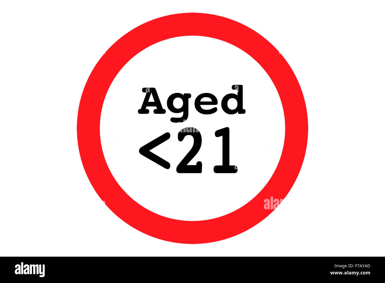Eine kreisförmige Straßenschild mit einer Altersgrenze Stockfoto