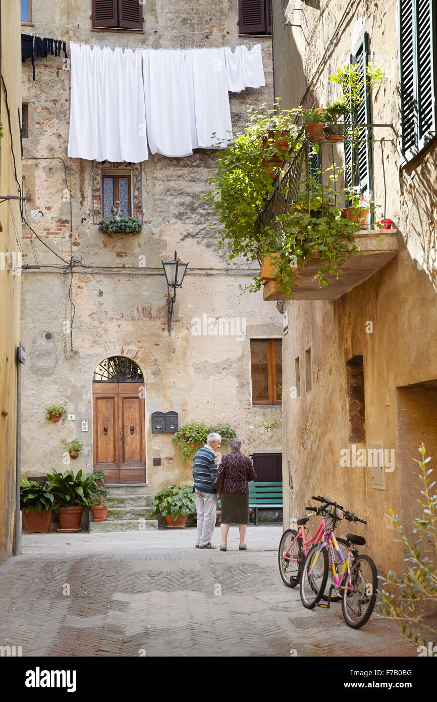 Straße von Pitigliano, Toskana, Italien Stockfoto