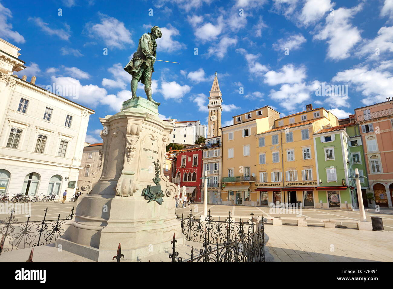 Tartini-Platz, Piran, Slowenien Stockfoto