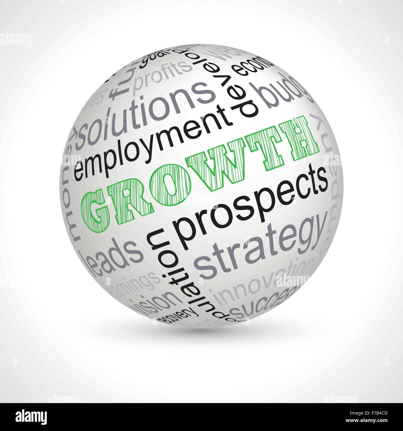 Wachstum Thema Kugel mit Keywords voll Vektor Stock Vektor
