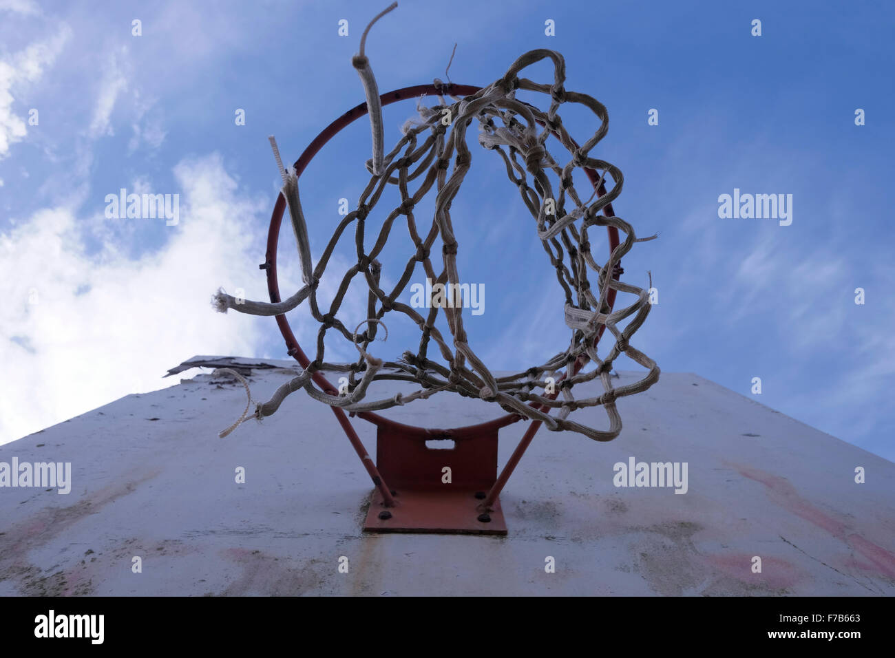 Zerrissene Basketballkorb Stockfoto