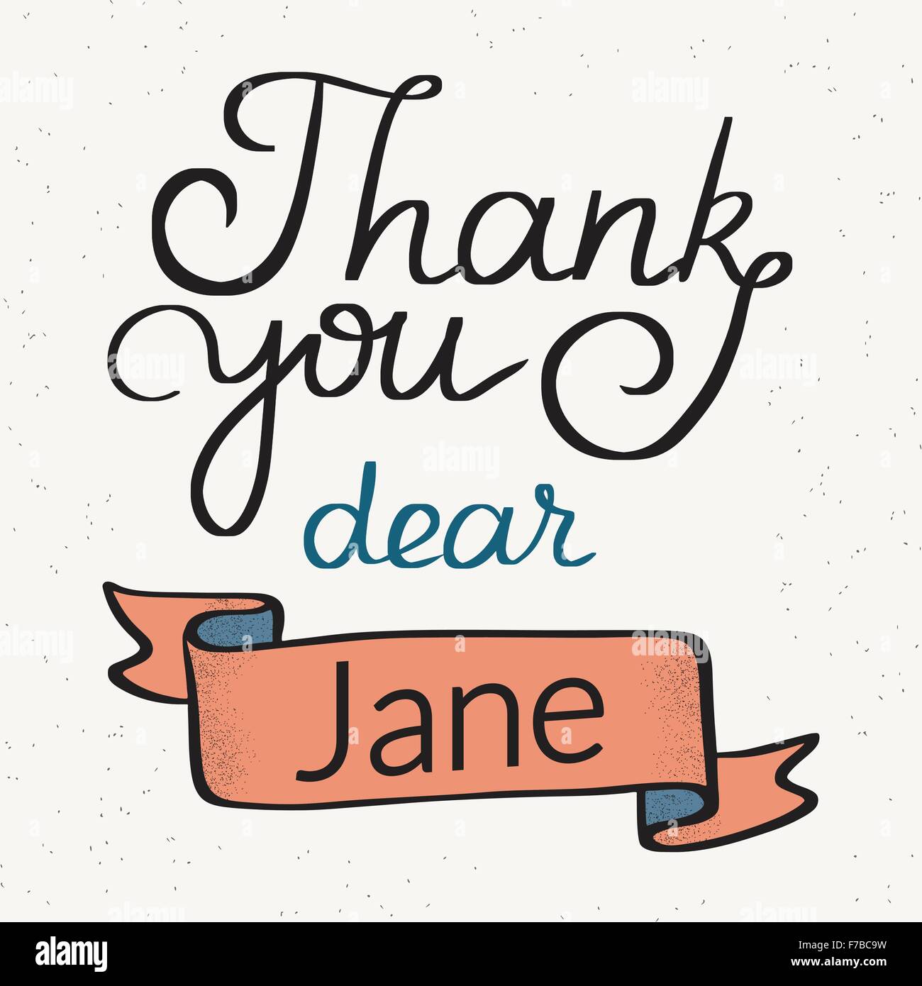 Ich danke Ihnen sehr geehrter Jane handschriftlich design Stock Vektor