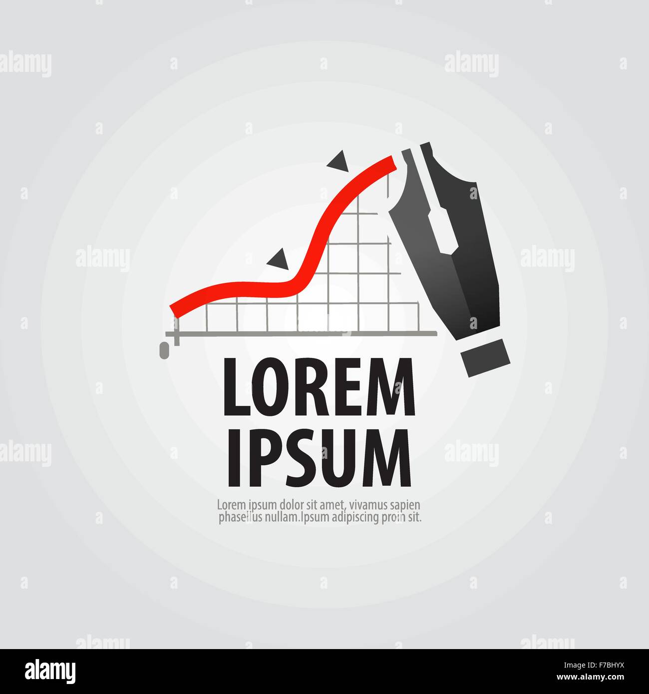 Geschäft Vektor-Logo-Design-Vorlage. Börse oder Füllfederhalter-Symbol Stock Vektor