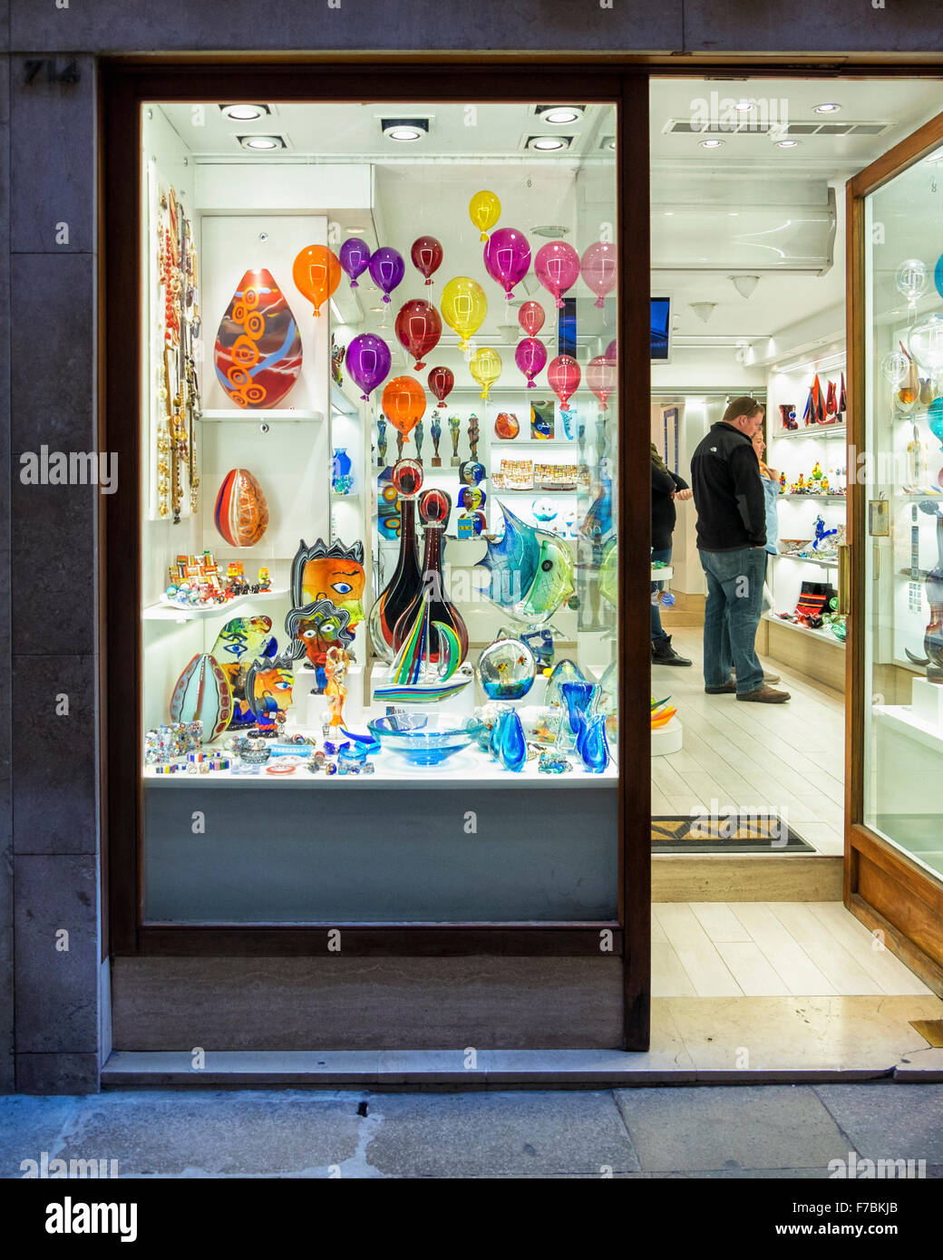 Venedig Italien - Geschäft mit venezianischen Murano-Glas Stockfoto