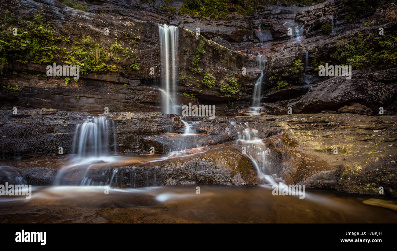 Lower Wentworth Falls in die Blue Montains National Park, Australien Stockfoto