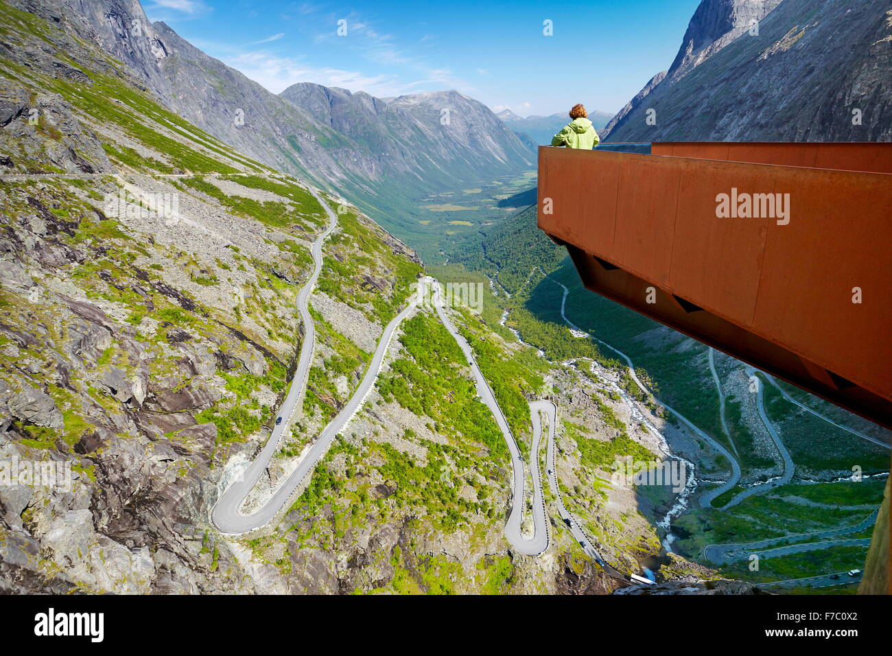 Trollstigen in der Nähe von Andalsness, Norwegen Stockfoto