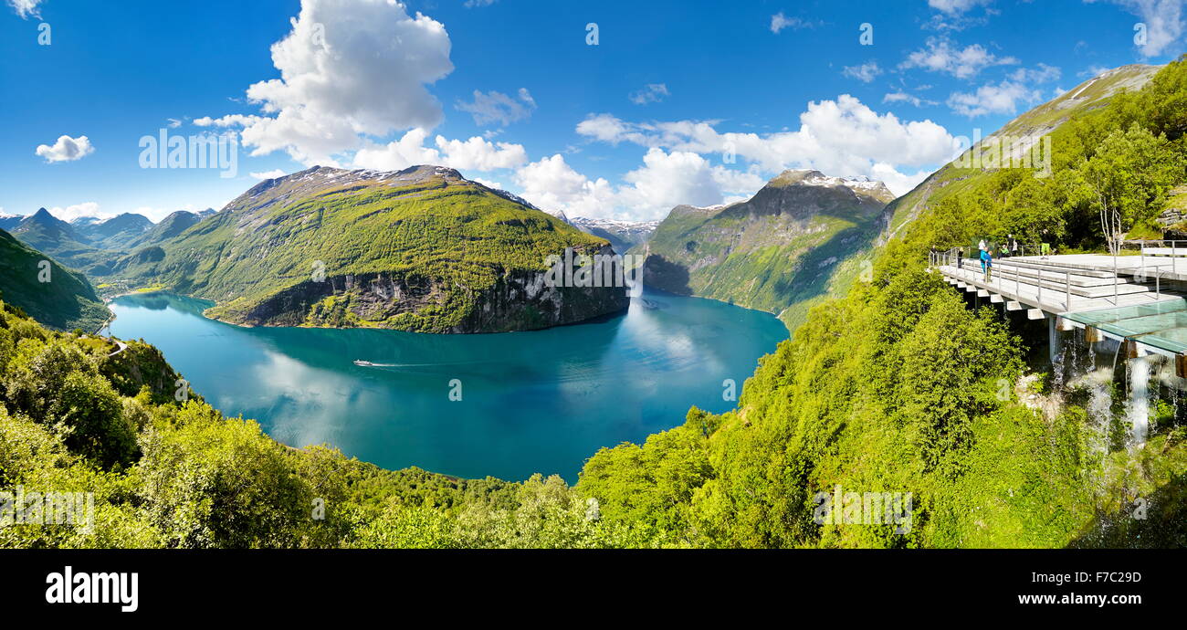 Blick Punkt von Geiranger Fjord, westlichen Fjorde, Norwegen Stockfoto