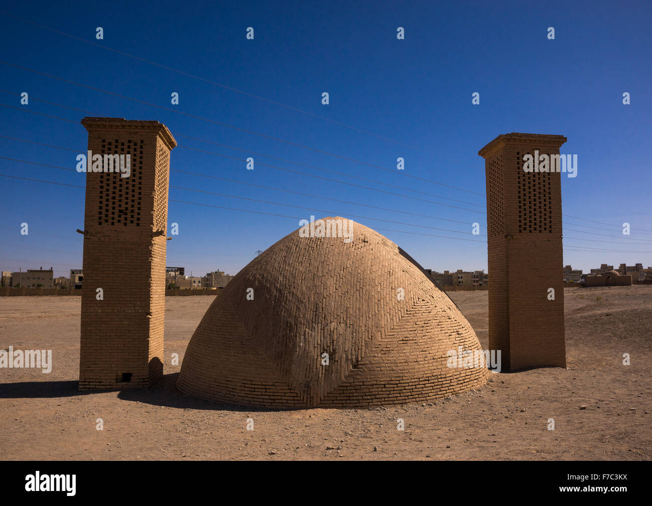 Zoroastrian alte Wind gekühlt Wasser Reservoir, Yazd Provinz Yazd, Iran Stockfoto