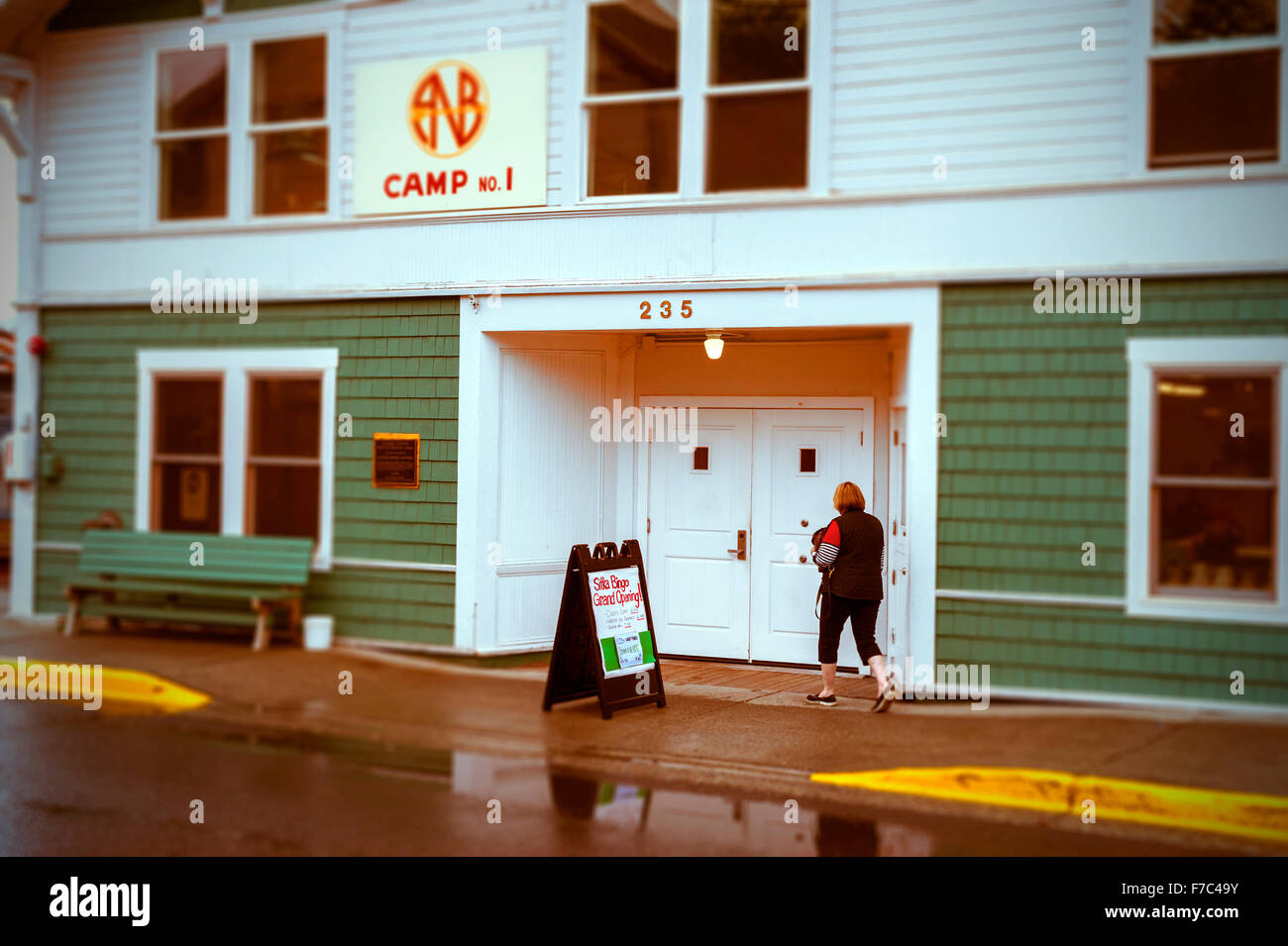 Bingo-Abend in der ANB Hall in Sitka, Alaska, USA. Stockfoto