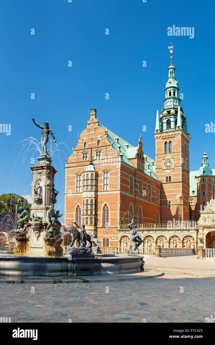 Neptun-Brunnen im Frederiksborg Palast, Hillerad, Dänemark Stockfoto