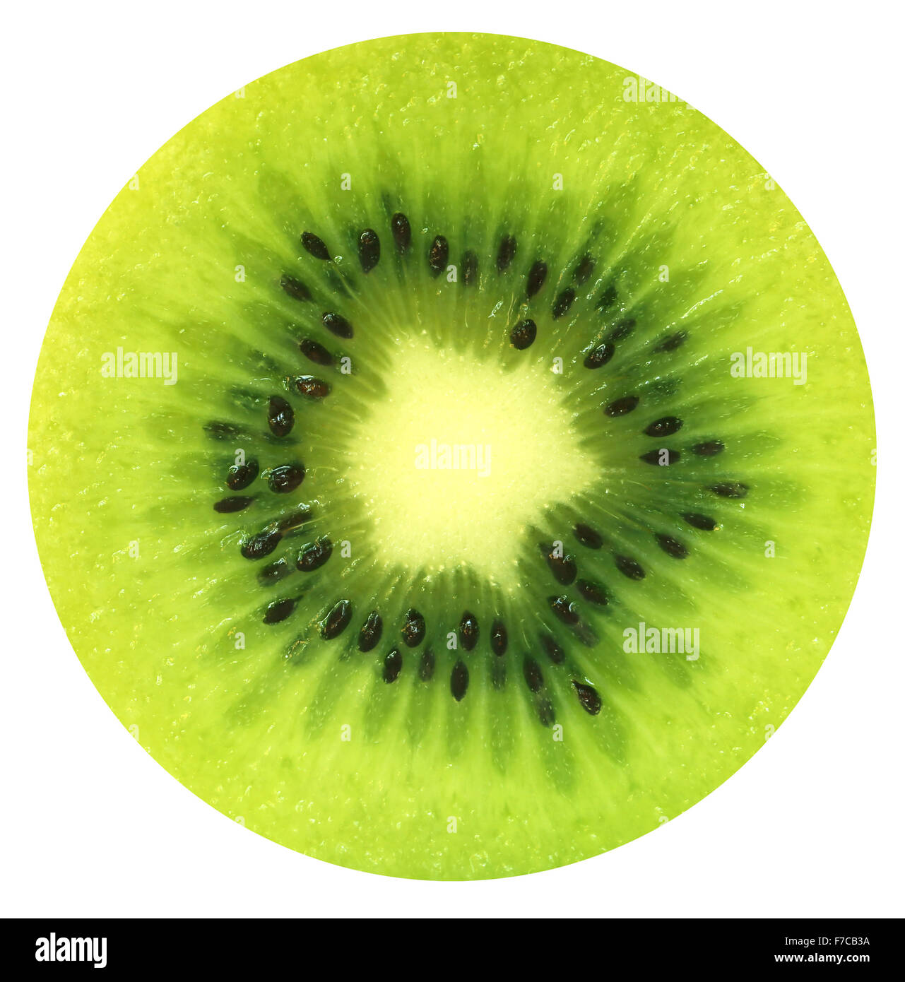 Querschnitt durch eine Kiwi Stockfoto