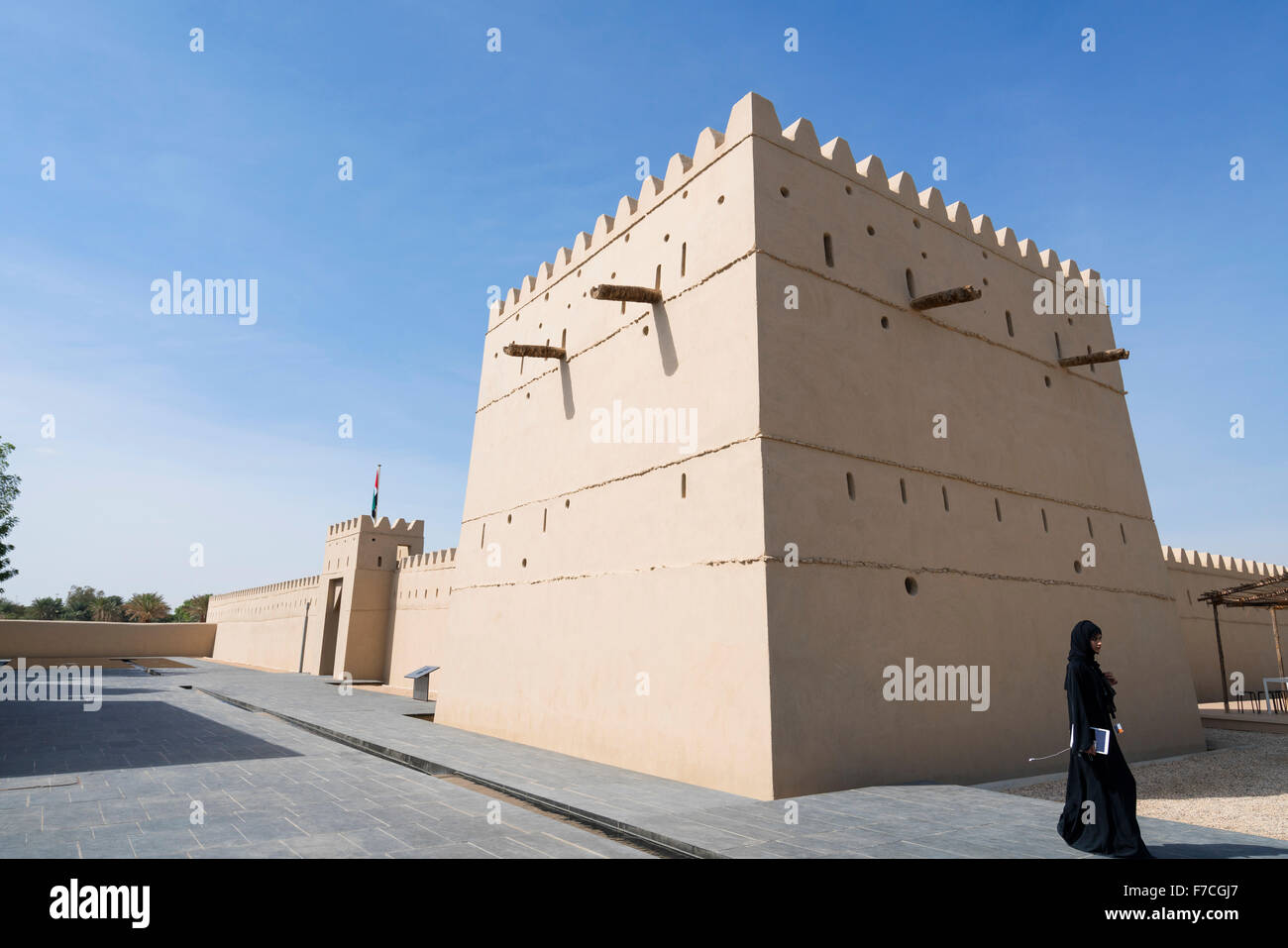 Außenansicht des neuen Museums am rekonstruierten Fort Qasr Al Muwaiji in Al Ain, Vereinigte Arabische Emirate Stockfoto