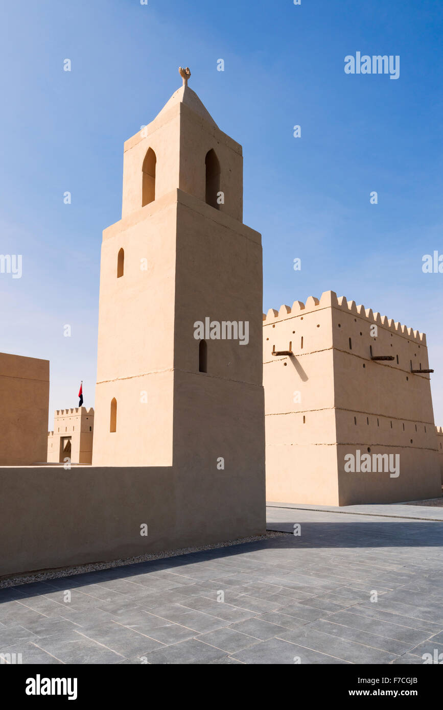 Außenansicht des neuen Museums am rekonstruierten Fort Qasr Al Muwaiji in Al Ain, Vereinigte Arabische Emirate Stockfoto