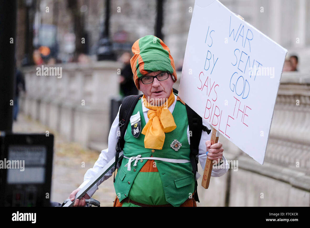 Neil Cornelius Horan eine christlich-fundamentalistische bei einer Demonstration kommt gegenüber der Downing Street in London am U zu protestieren Stockfoto