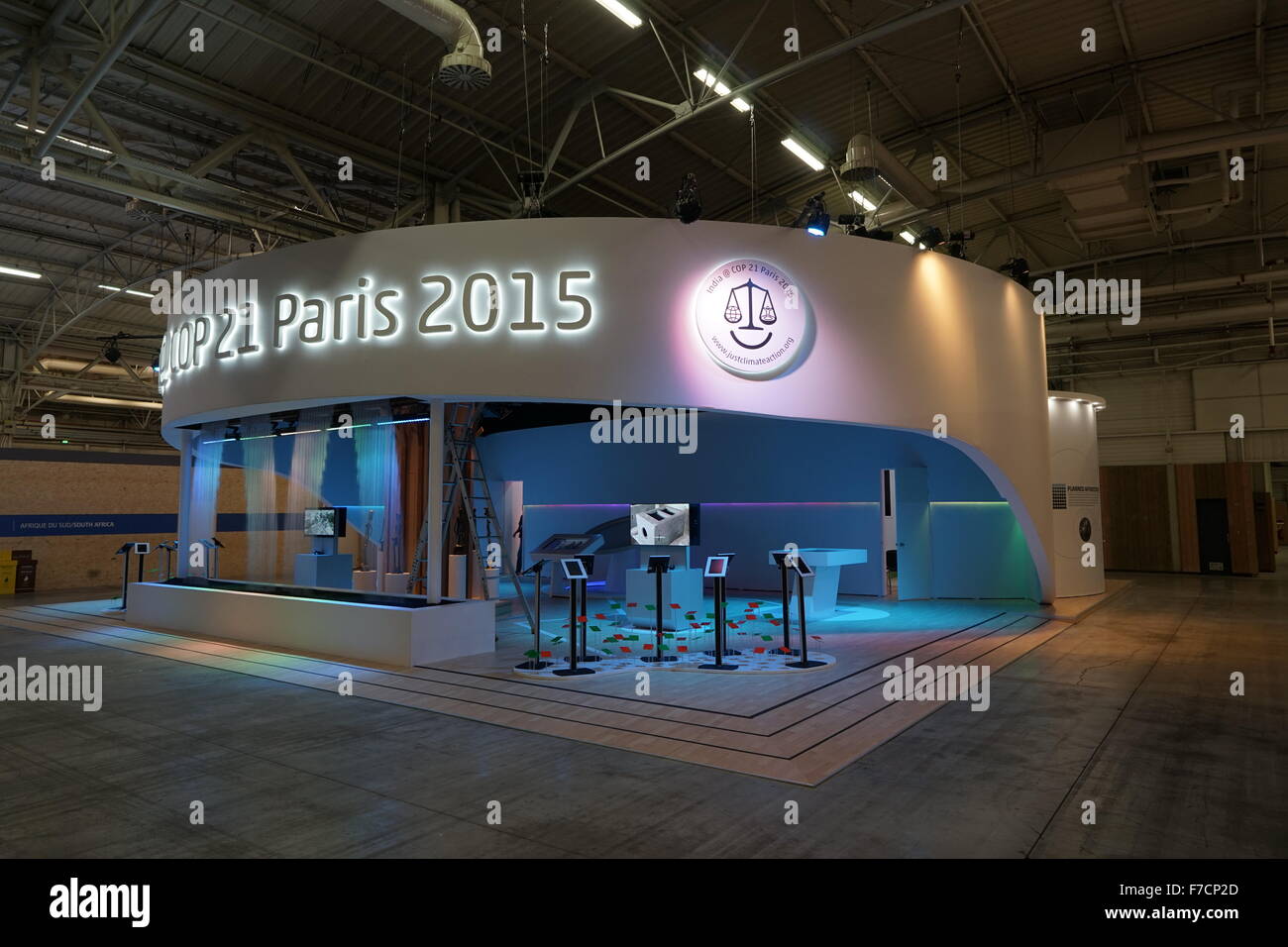 Le Bourget, Paris, Frankreich. 29. November 2015. Die Indien-Pavillon am COP21. Bildnachweis: David Bertho/Alamy Live-Nachrichten Stockfoto