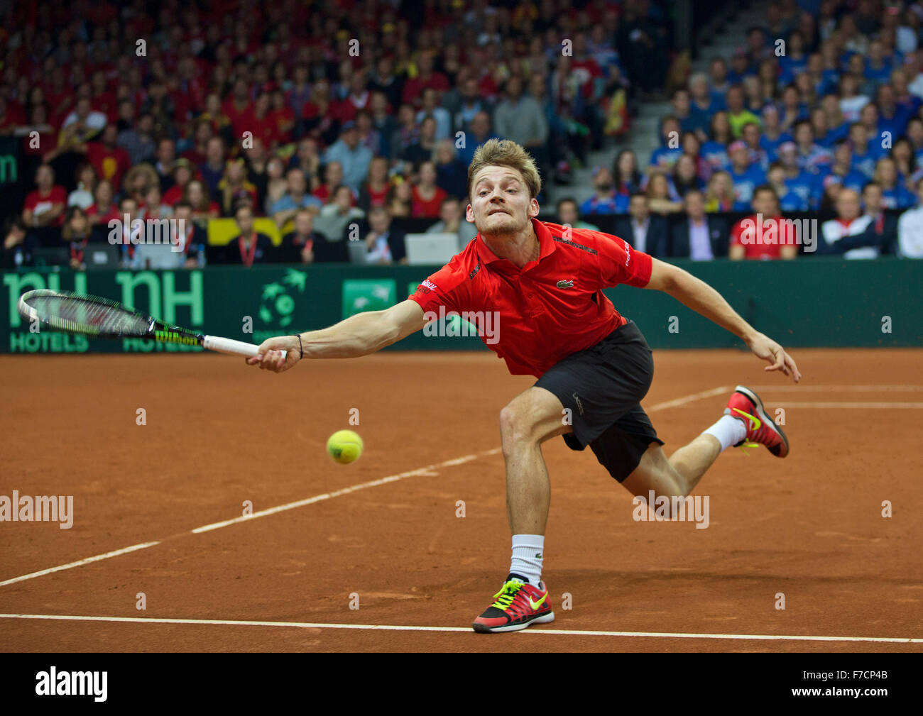 Gent, Belgien, 29. November 2015, Davis Cup-Finale, Belgien-Großbritannien, Tag 3, David Goffin (BEL) Foto: Tennisimages/Henk Koster/Alamy Live News Stockfoto