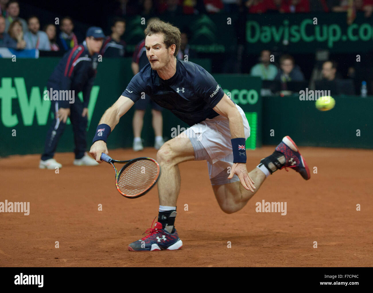 Gent, Belgien, 29. November 2015, Davis Cup-Finale, Belgien-Großbritannien, Tag 3, Andy Murray (GBR) Foto: Tennisimages/Henk Koster/Alamy Live News Stockfoto