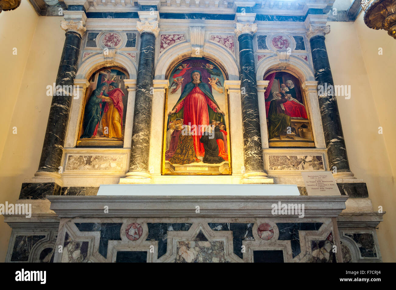 Chiesa di Santa Maria Formosa Interieur, Kunstgemälde von Bartolomeo Vivarini, Venedig, Italien Stockfoto