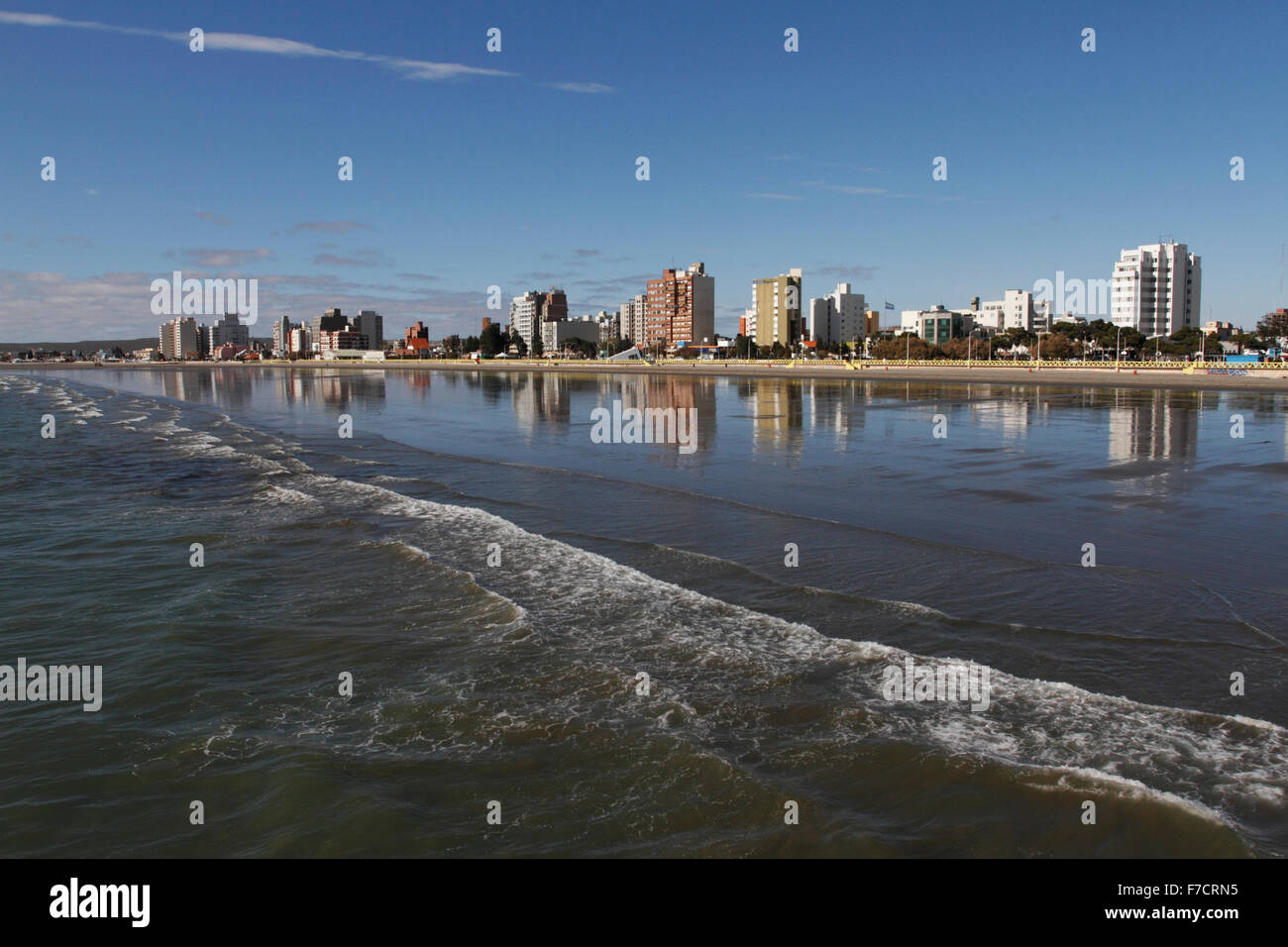 Puerto Madryn Beaach auf den Golfo Nuevo, Atlantik Patagonien Stockfoto