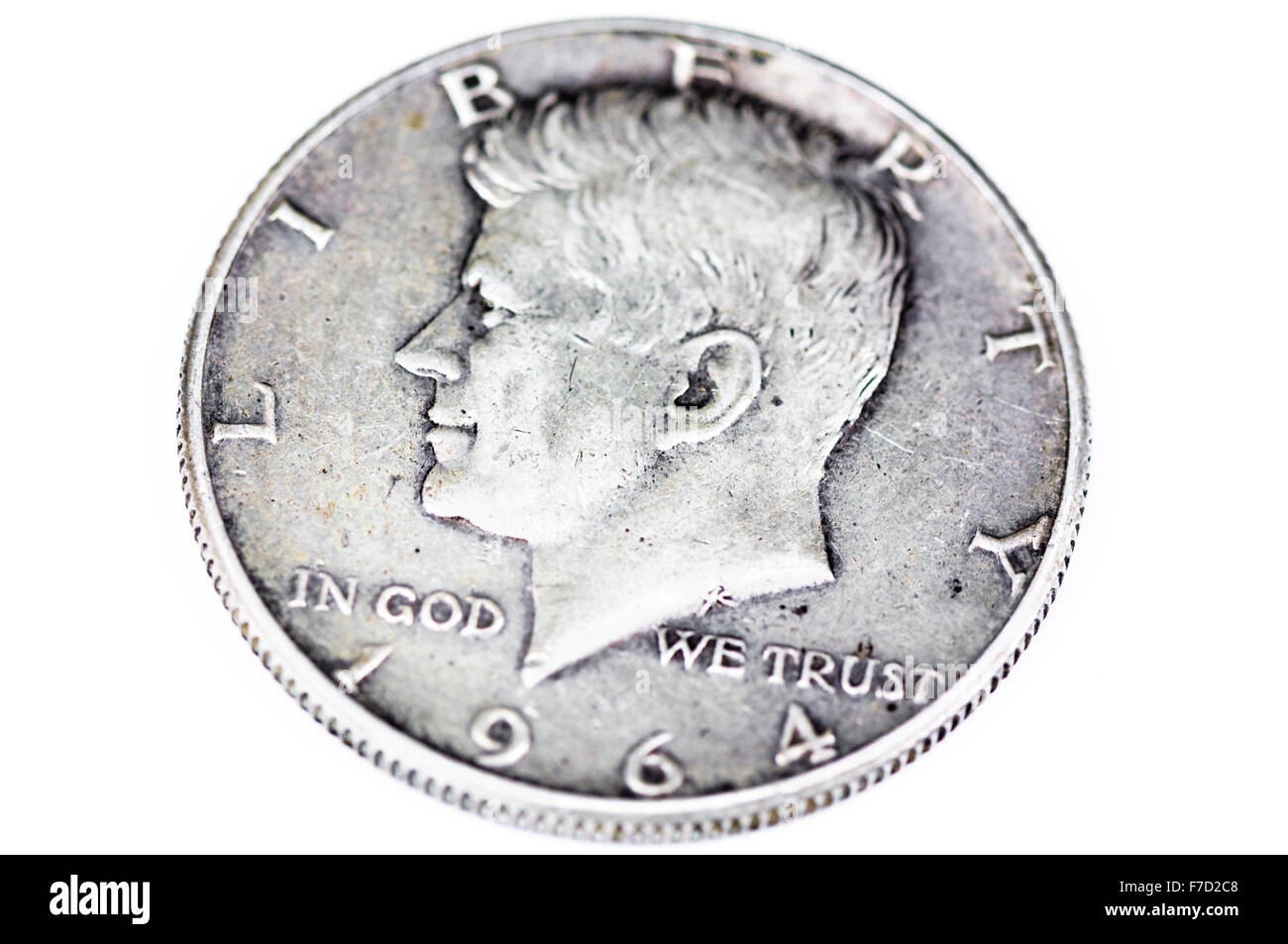 1964 Silber Dollar mit John F Kennedy vor seiner Ermordung Stockfoto