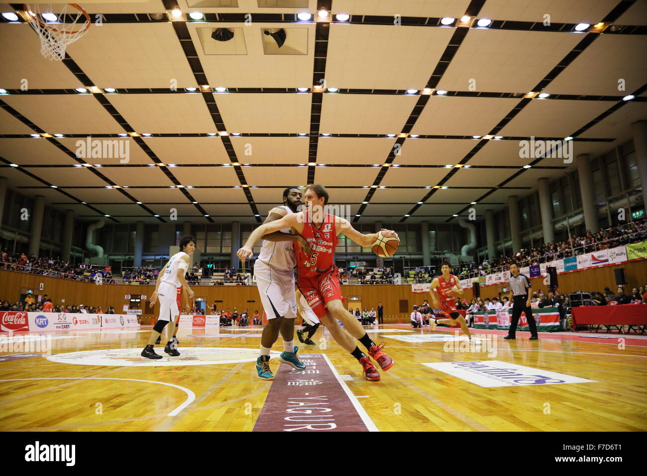 Gesamtansicht, 29. November 2015 - Basketball: Basketball-Bundesliga "NBL" 2015-2016 zwischen Chiba Jets 99-69 Nishinomiya Störche am Yachiyo Stadt Gymnasium, Chiba, Japan.  (Foto: AFLO SPORT) Stockfoto