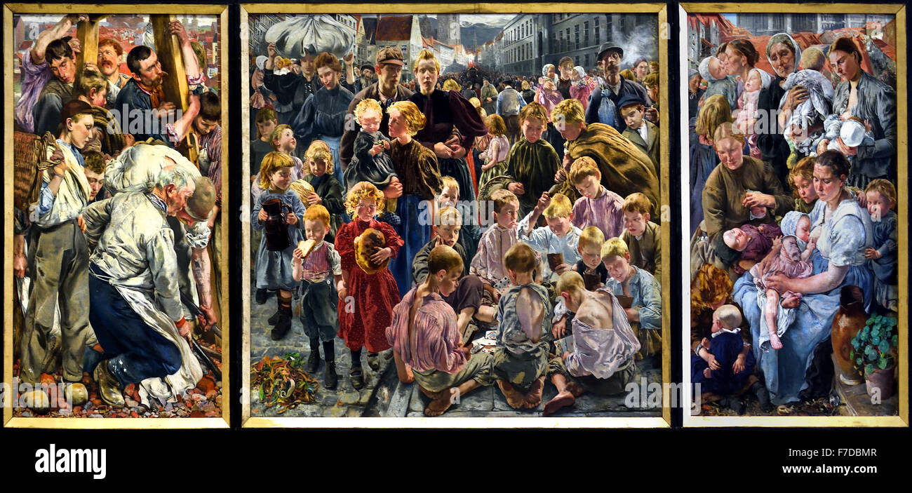 Les âges de l'ouvrier - das Alter des Arbeitnehmers 1895-1897 Léon Frédéric 1856-1940 belgische Belgien Stockfoto