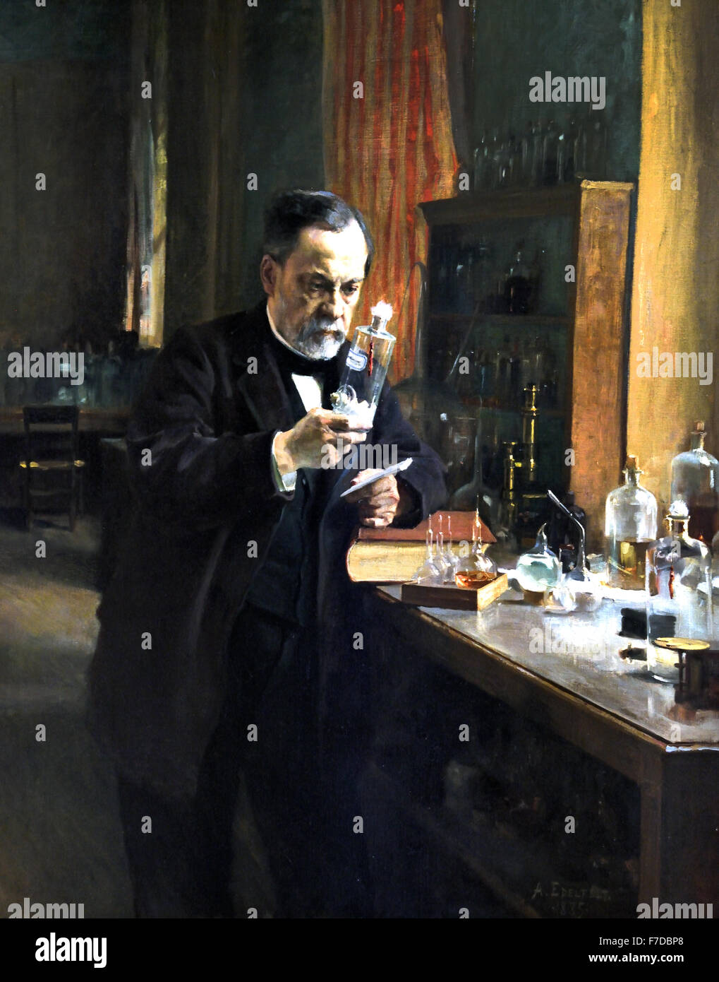 Frankreich Französisch Louis Pasteur 1885 Albert Edelfelt 1854 - 1905 Finnland Frankreich Französisch ( Louis Pasteur 1822 – 1895 französischer Chemiker und Mikrobiologe, bekannt für seine Entdeckungen der Prinzipien der Impfung, mikrobieller Fermentation und Pasteurisierung ) Stockfoto