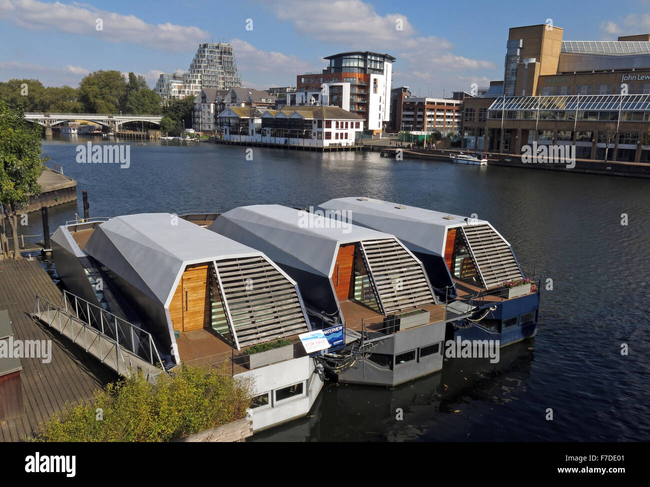 Hausboote-Kingston upon Thames, London, England, UK zwei Schlafzimmer Stockfoto