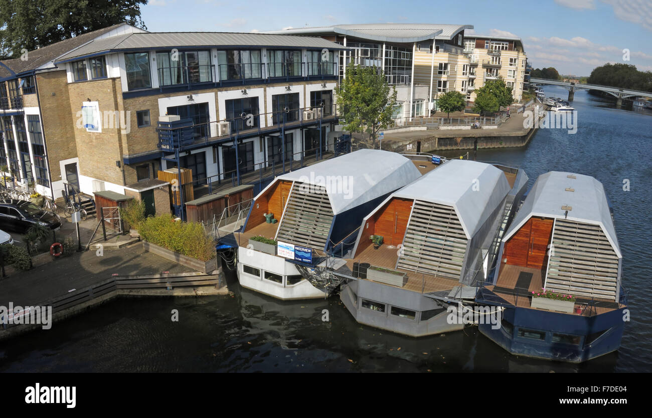 Hausboote-Kingston upon Thames, London, England, UK zwei Schlafzimmer Stockfoto