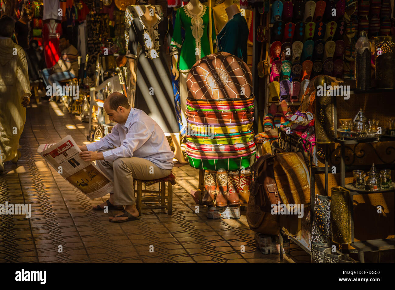 Ein typischer Freitag Atmosphäre auf den Gängen Souk in Marrakesch Medina Stockfoto