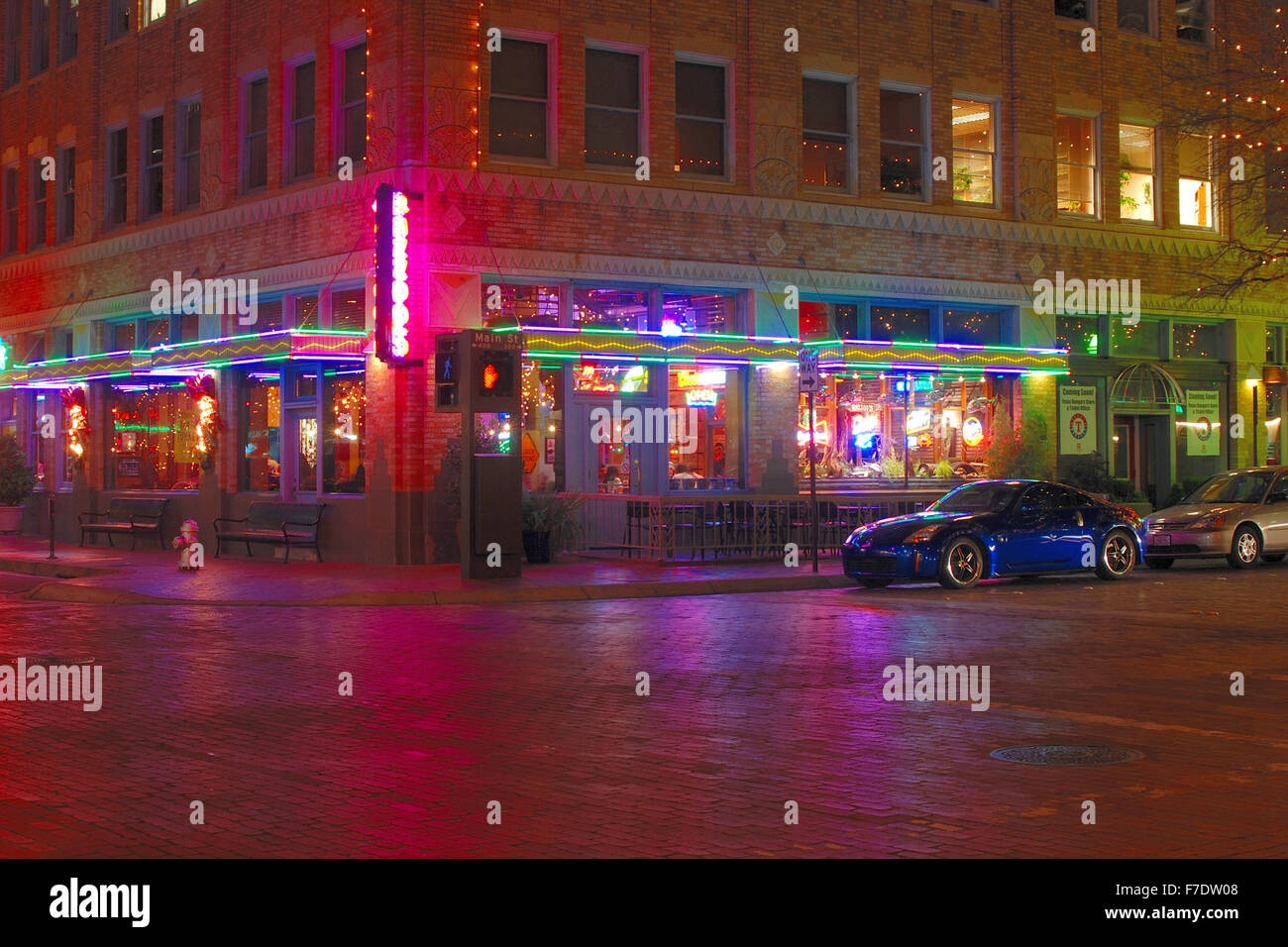 Razoos Restaurant in der Innenstadt von Fort Worth, TX (Sundance Square) Stockfoto