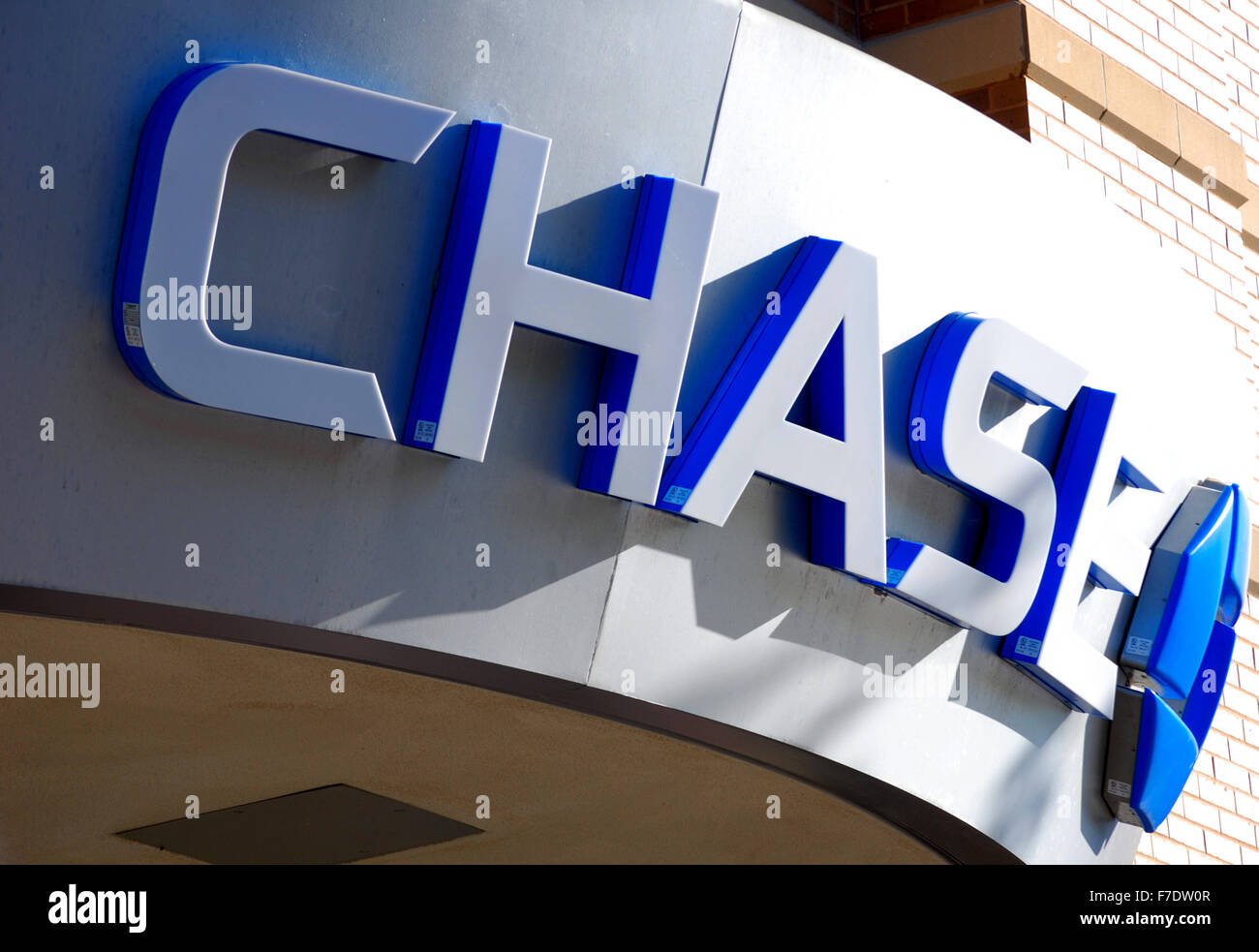 Melden Sie sich bei der Chase Bank, eines der größten Finanzinstitute in Amerika. Stockfoto